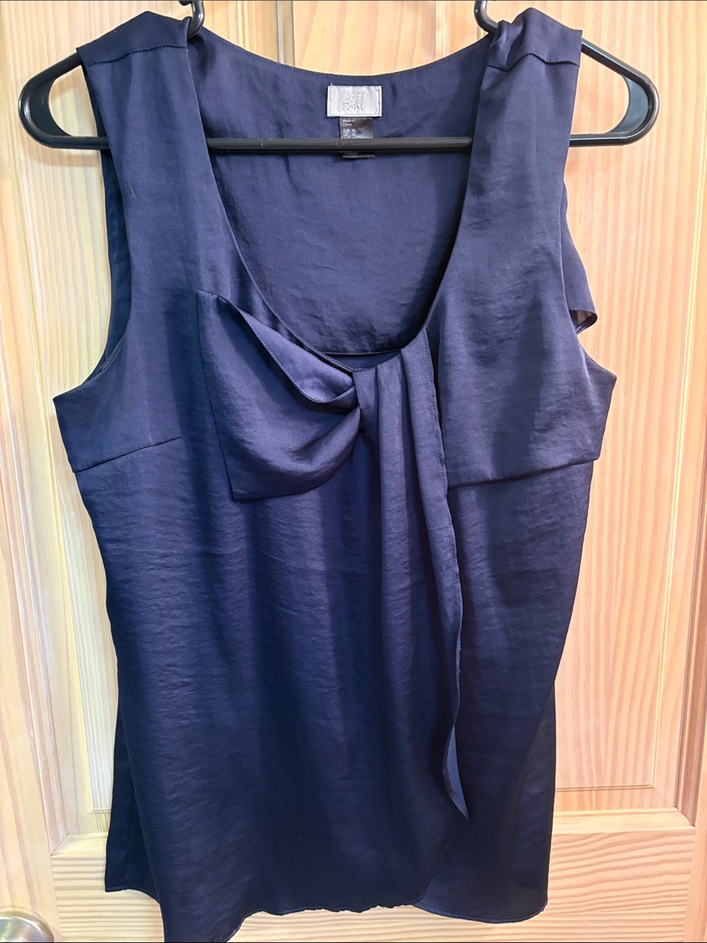 H&M Navy Sleeveless Bow-Detail Camisole